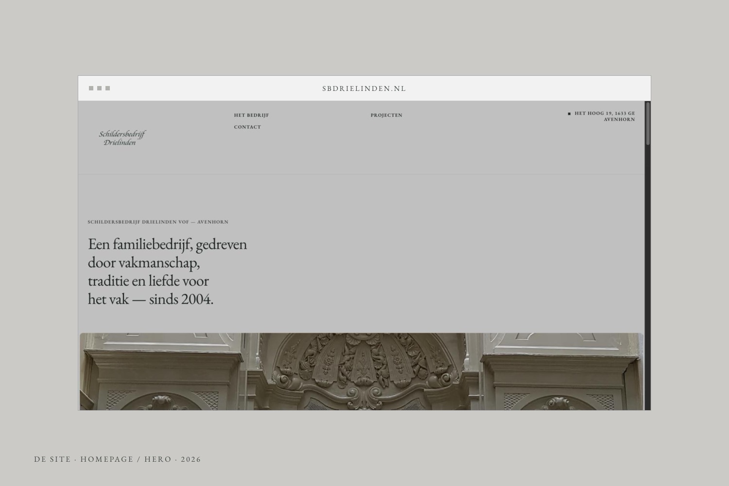 de homepage van sbdrielinden.nl: een familiebedrijf, gedreven door vakmanschap, traditie en liefde voor het vak